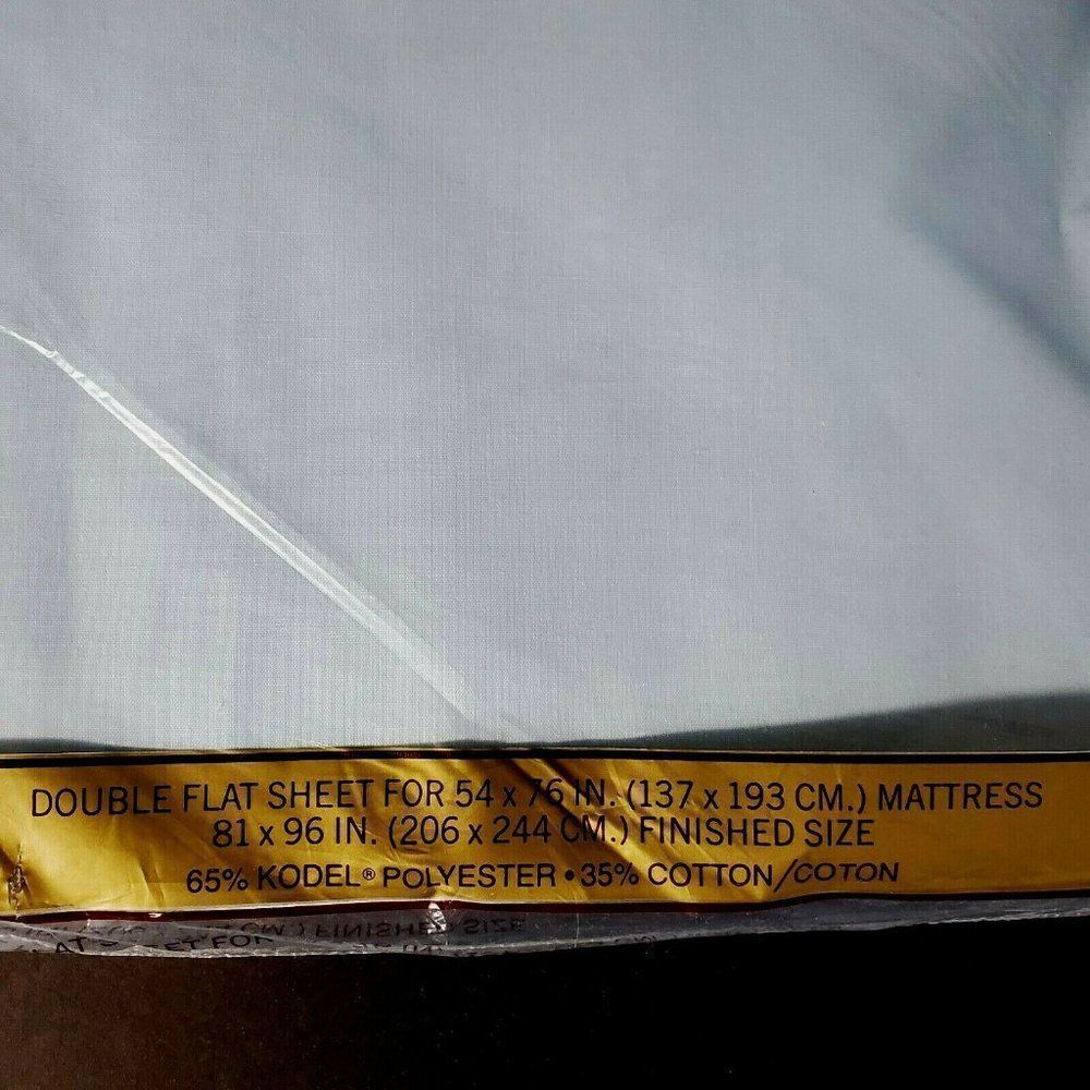 ‎2 Vtg Springmaid Double Full Flat Sheets Lt Blue - Picture 3 of 9